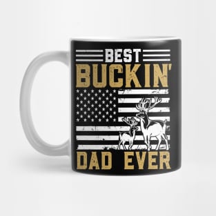 Best Bucking Dad Ever - USA Flag Dear Bows Hunting Mug